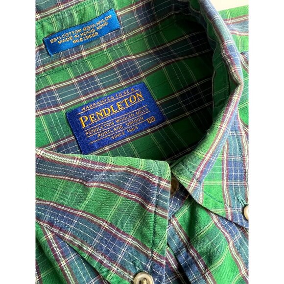 Pendleton Men Shirt Medium M Nylon Cotton Lightweight Short Sleeve Button Up - Picture 1 of 5